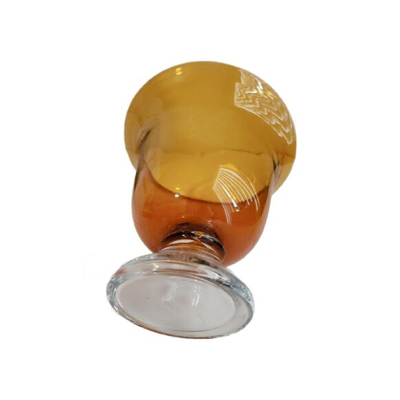 Vintage Amber Glass Compote - Picture 2 of 10